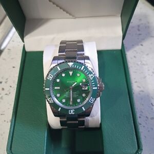 Fully Automatic Movement Emerald Green Stainless Steel Watch